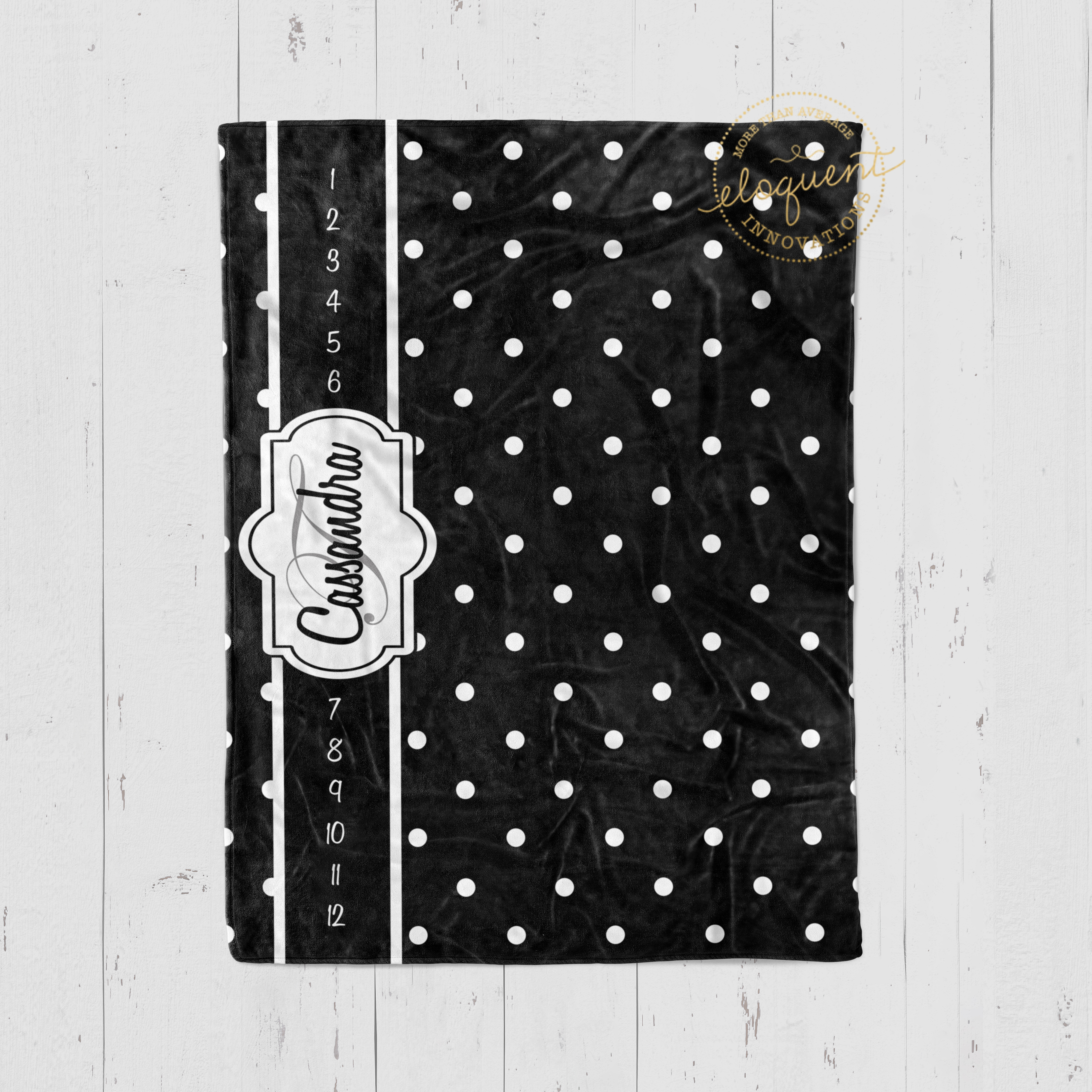 #112_Polka Dots Milestone Blanket