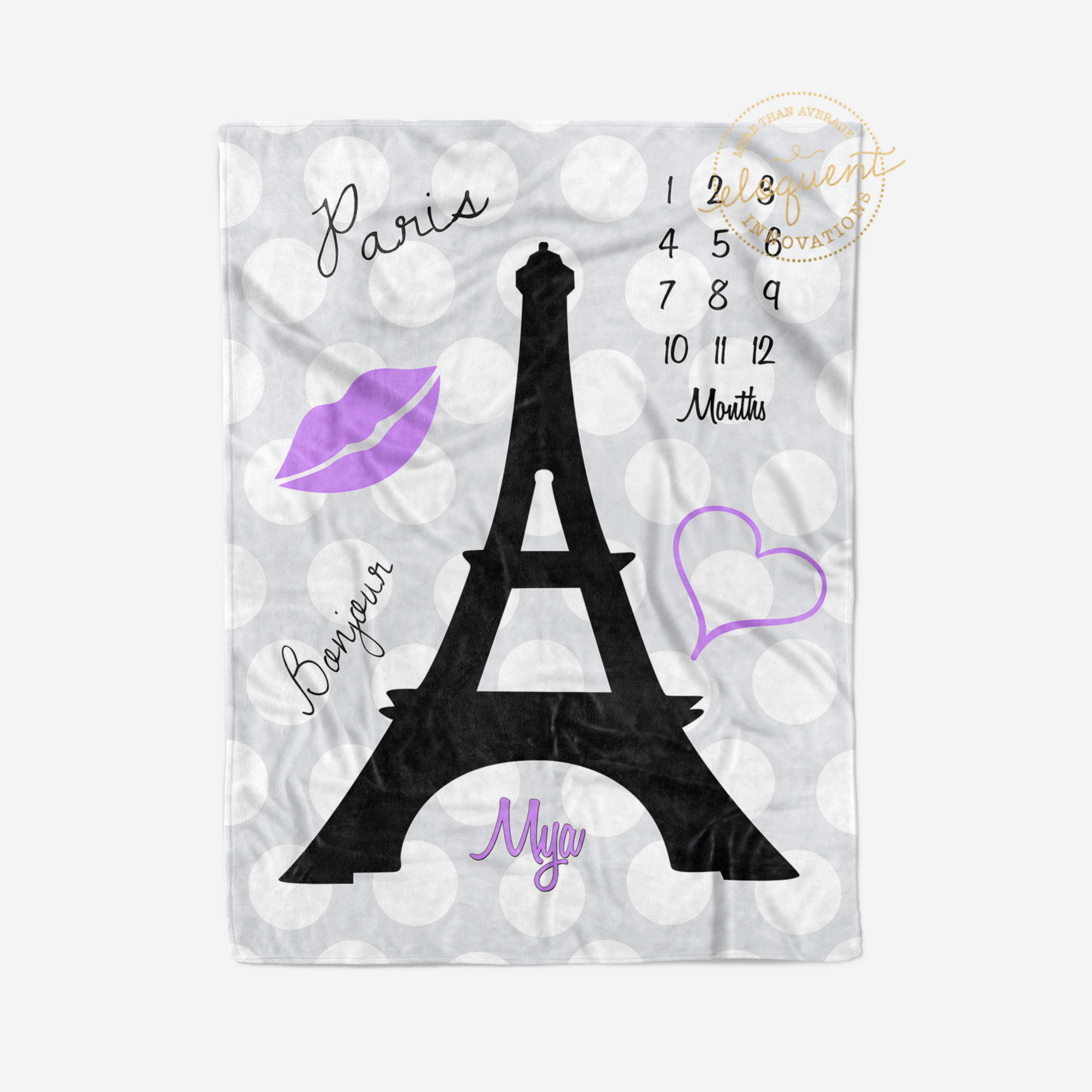 #227_Eiffel Tower Milestone Blanket